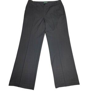 Lauren Ralph Lauren Sanderson Pants Womens 12 Black Trousers Wide Leg Career